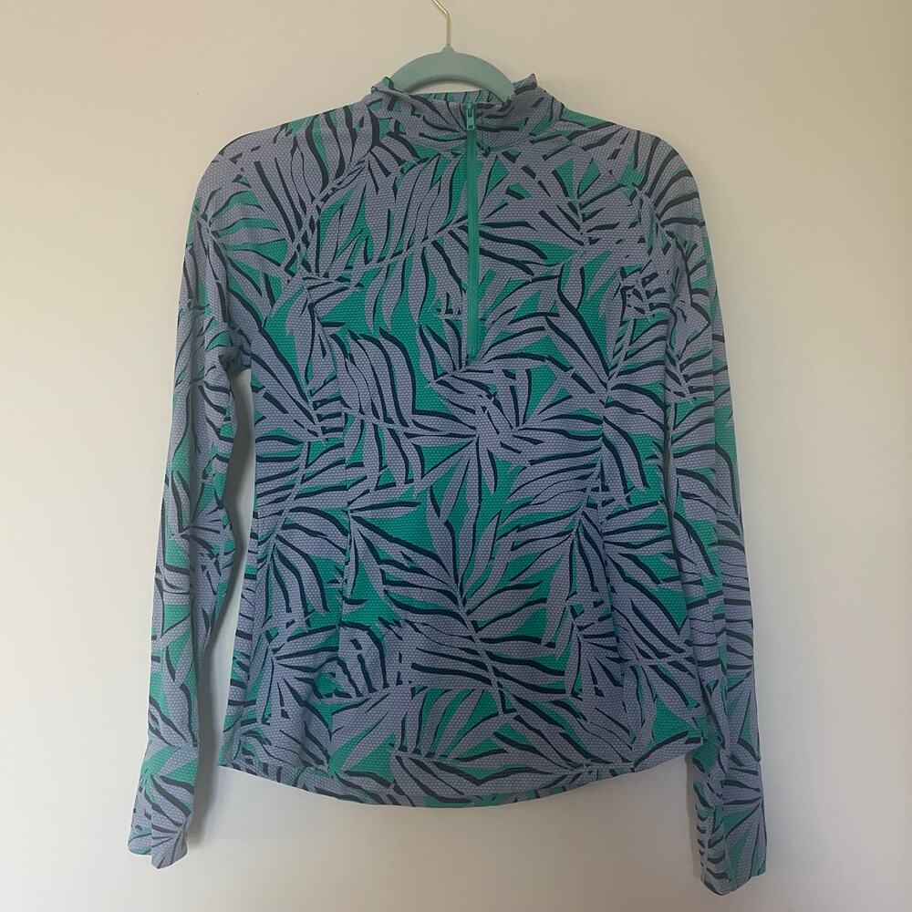 Tommy Bahama IslandZone Active Half-Zip Palm Print Pullover Sz Med